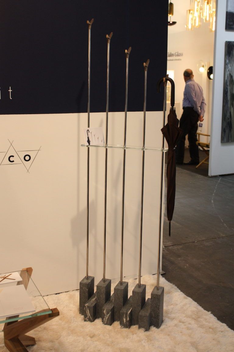 Coat racks usually take up more space but this linear one is streamlined.