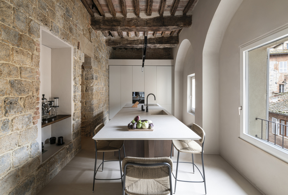 Minimalist Home Inside a Medieval Tower in Siena kitchen