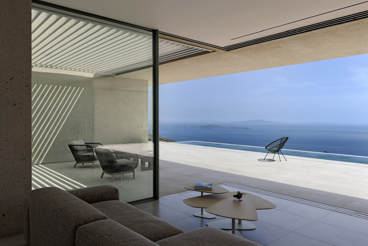 Slot House in Greece lounge with infinite view