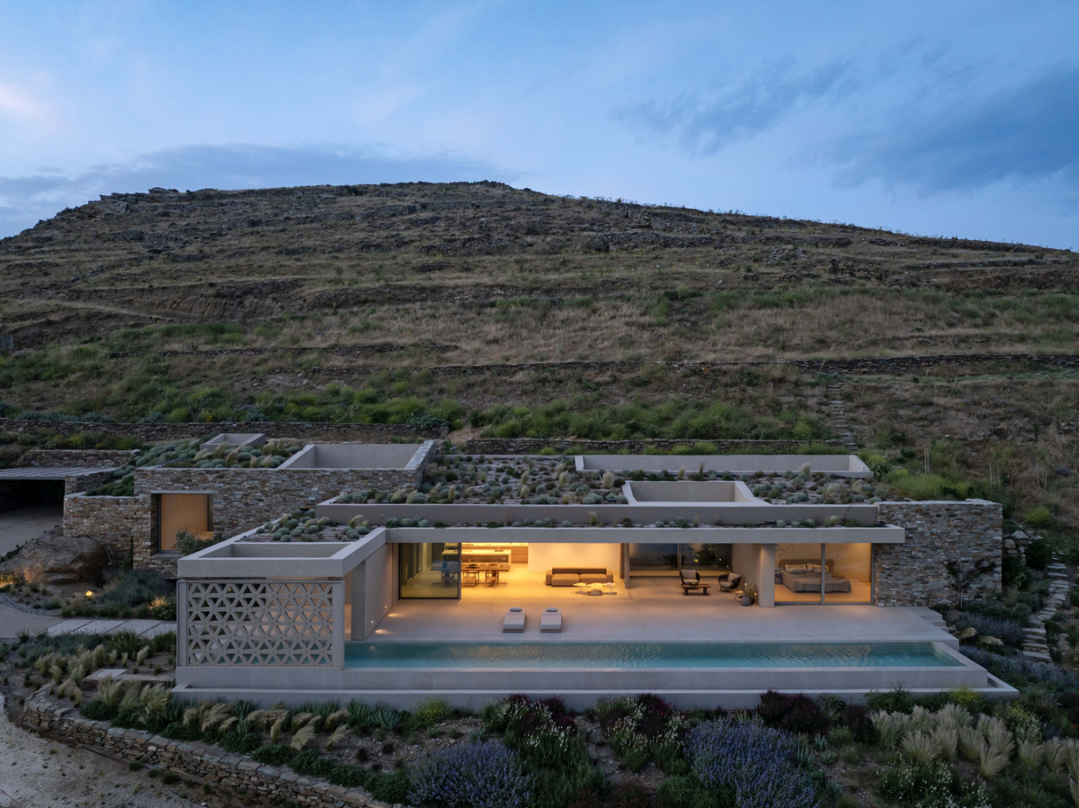 Slot House in Greece sunset