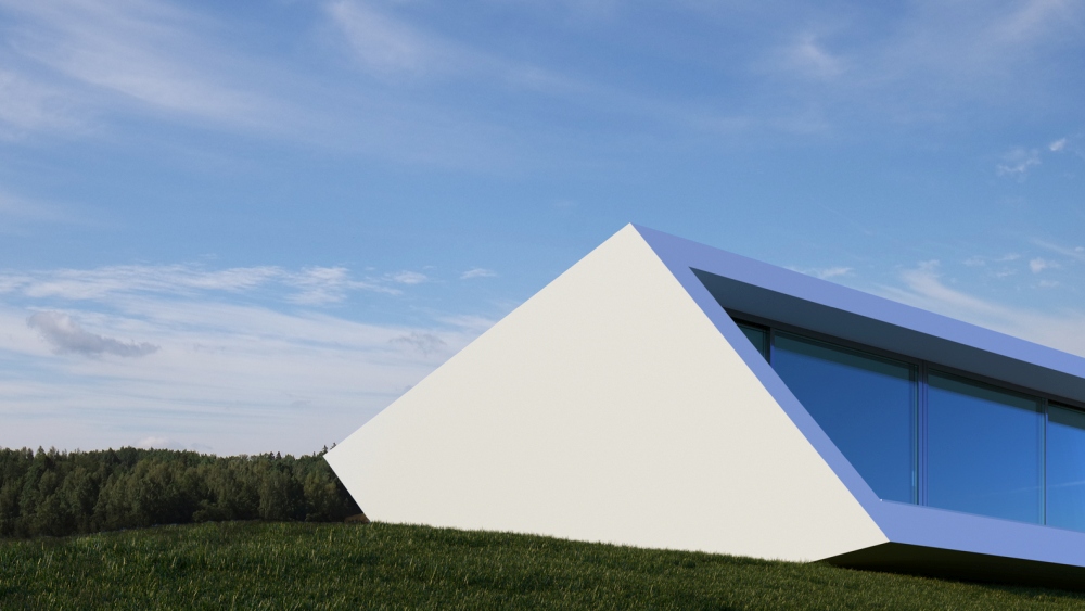 White Line Minimalist House Nravil Architects crisp decor