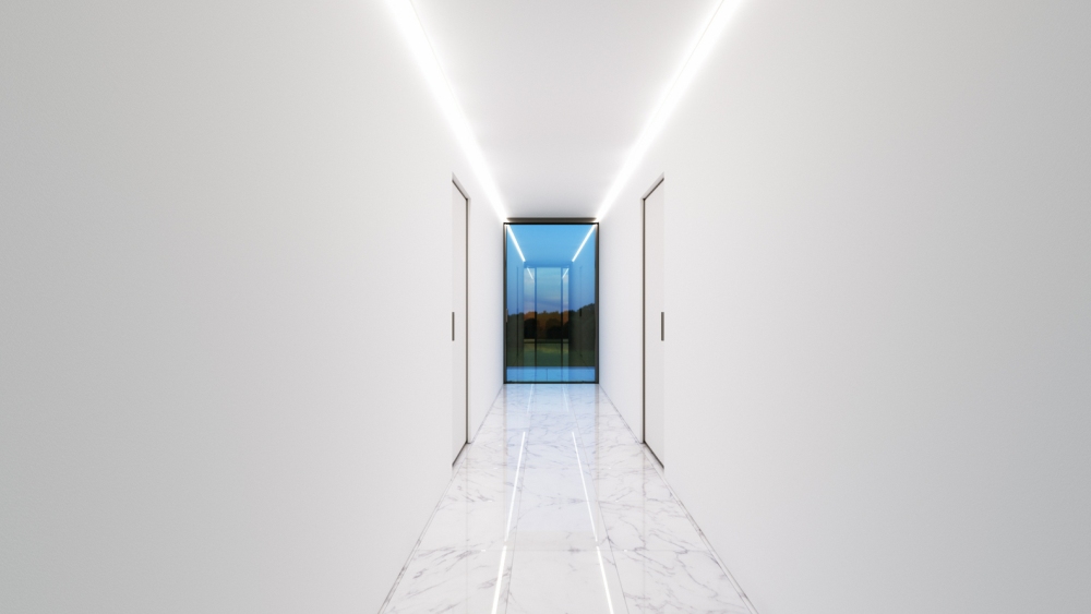 White Line Minimalist House Nravil Architects indoor