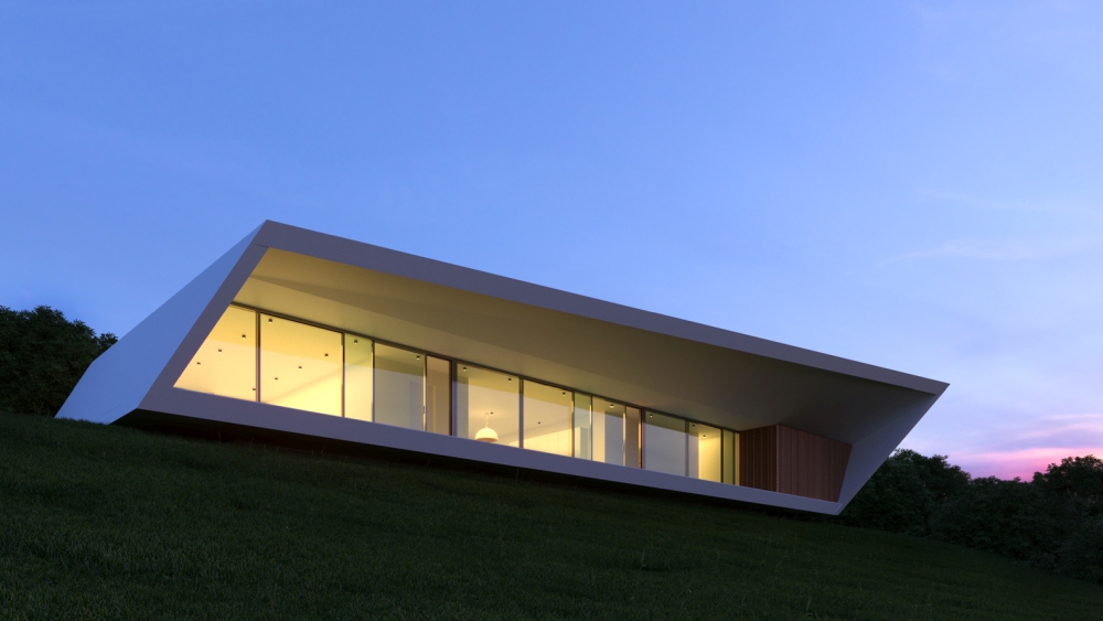 White Line Minimalist House Nravil Architects light