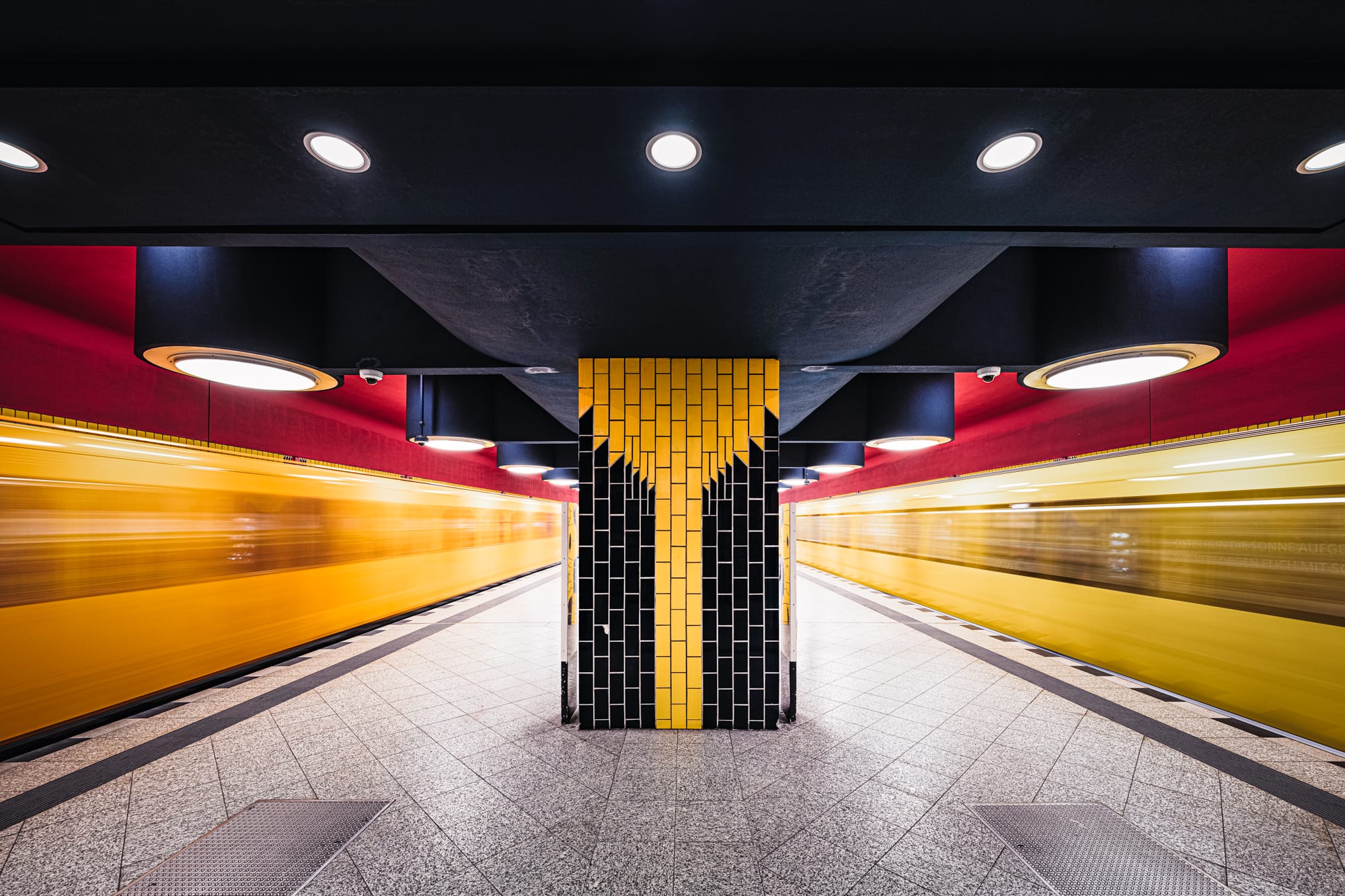 the interior of a Berlin subway station