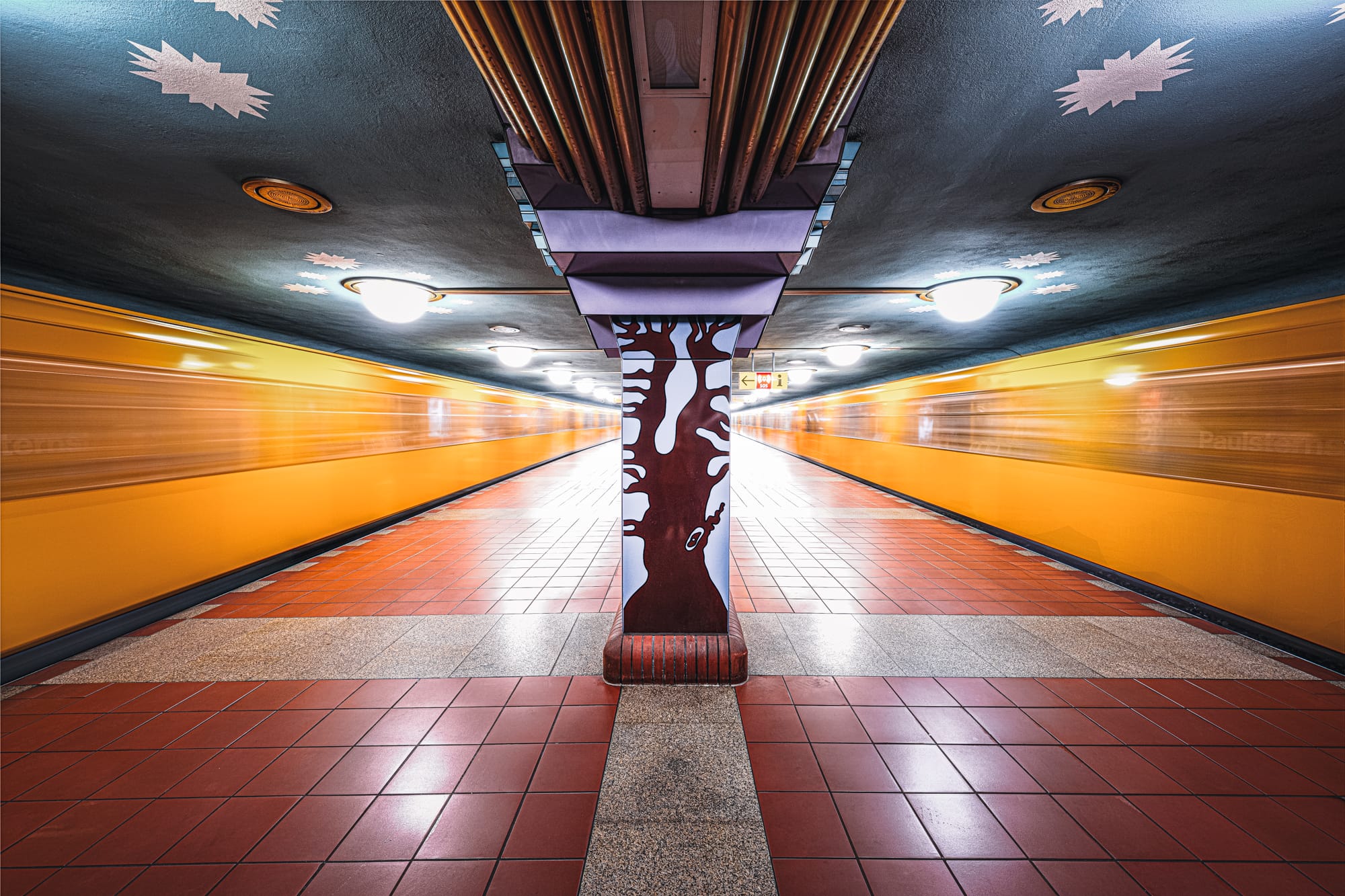 the interior of a Berlin subway station