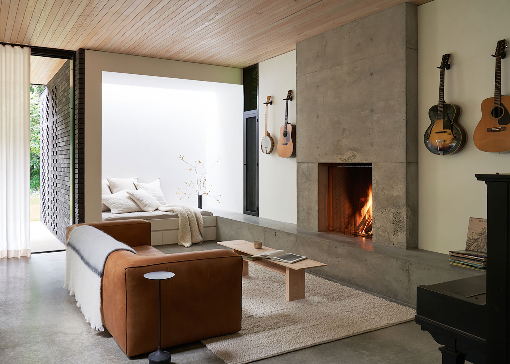 Black Brick House interior living