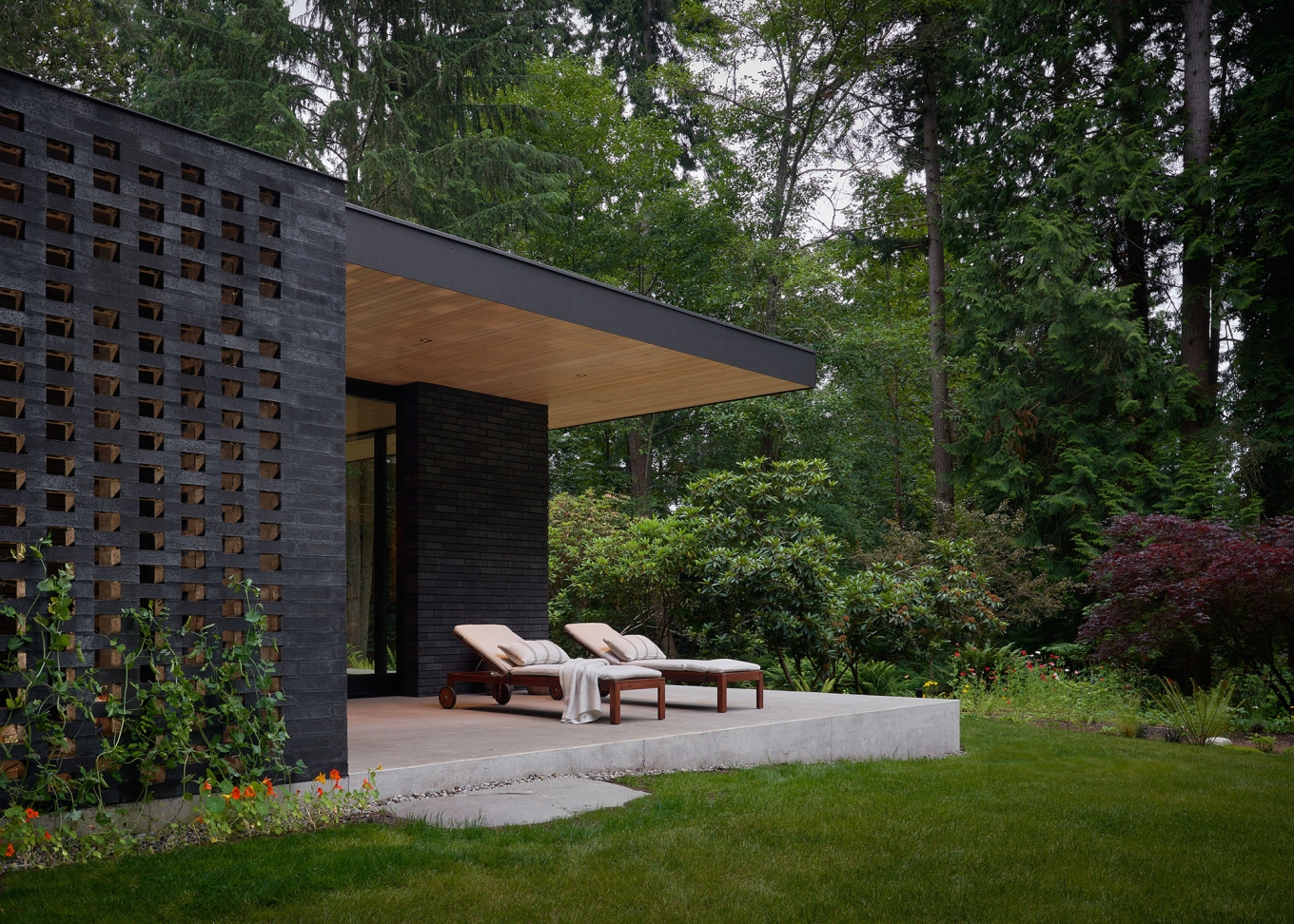 Black Brick House patio