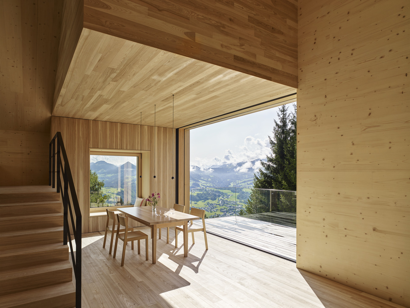 Bregenzerwald Vacation Home from Architektur SCHWEIGHOFER dining view
