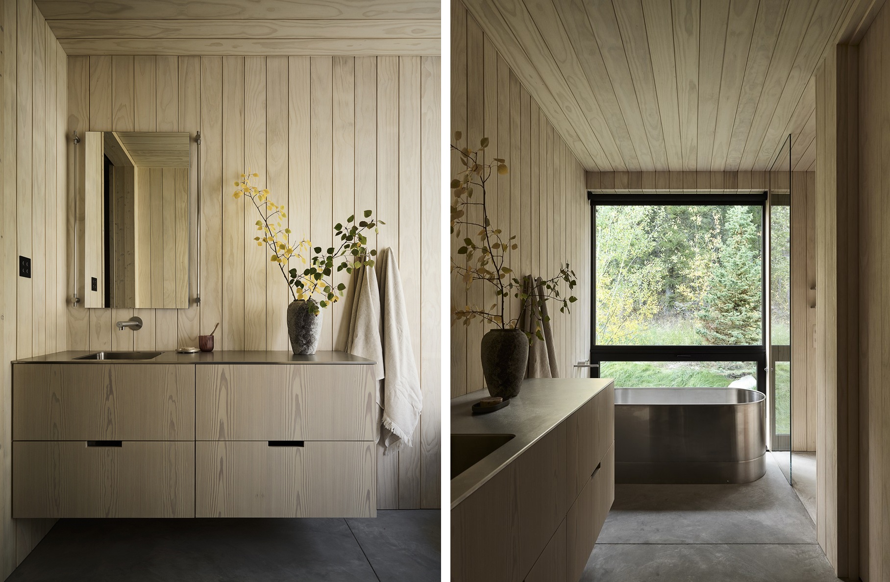 Caju weathered Corten steel house freestanding tub