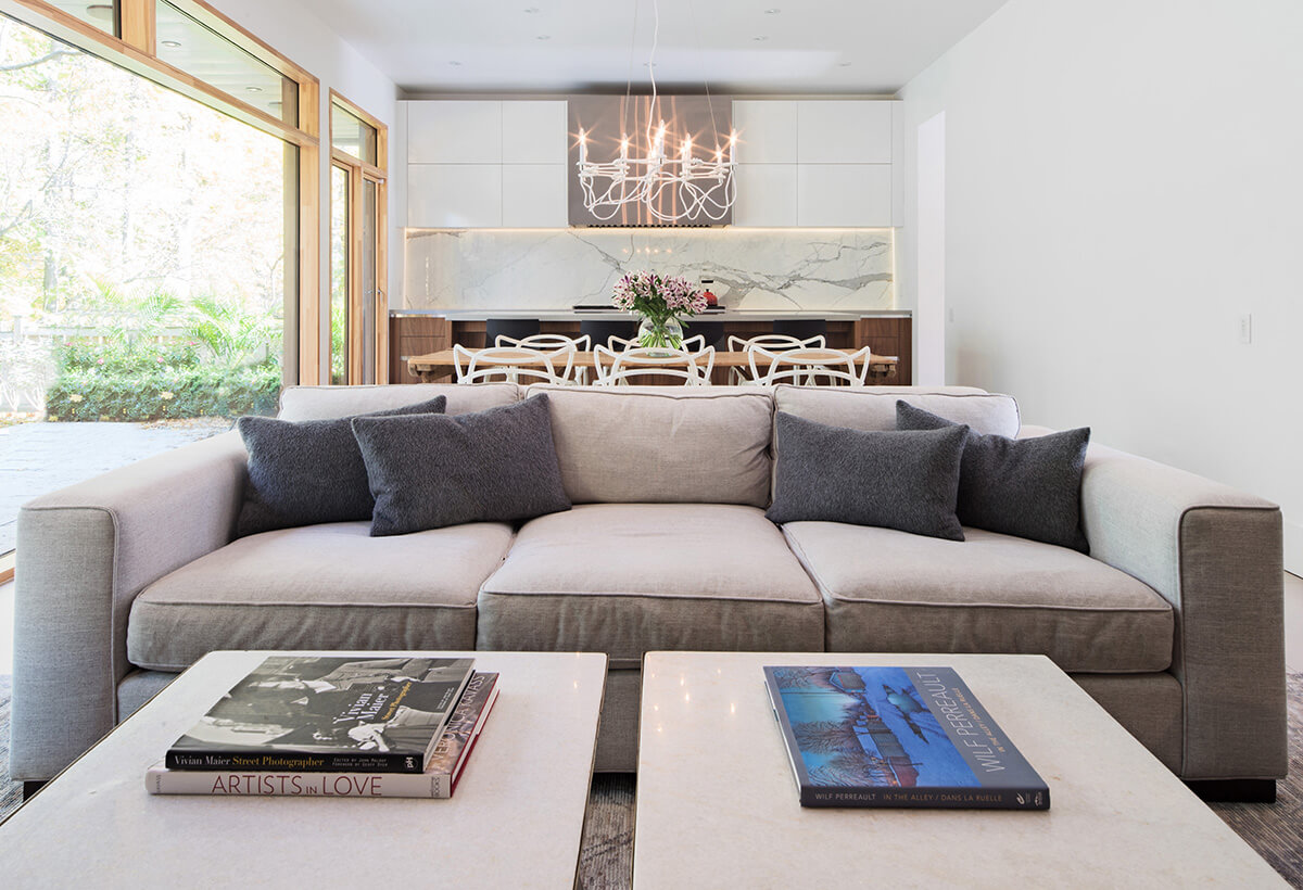 Corten Steel House Facade from Toronto based Tact Design Inc Sofa