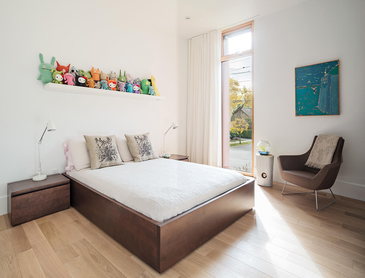Corten Steel House Facade from Toronto based Tact Design Inc bedroom platform bed