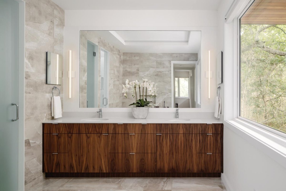 Crestvale Residence from Clark Richardson Architects bathroom double vanity