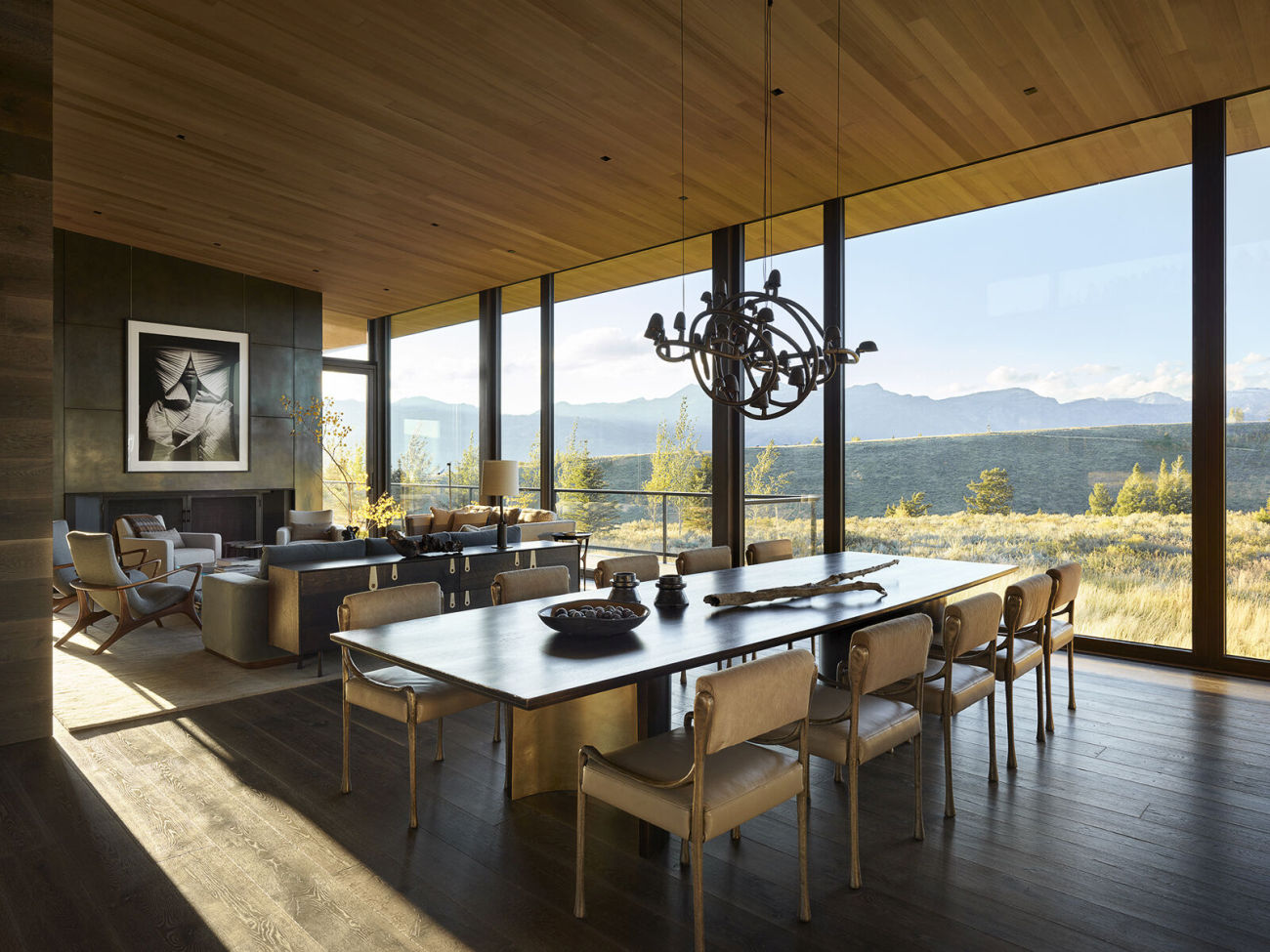 Elysium Fields CLB Architects Large dining table living room open space