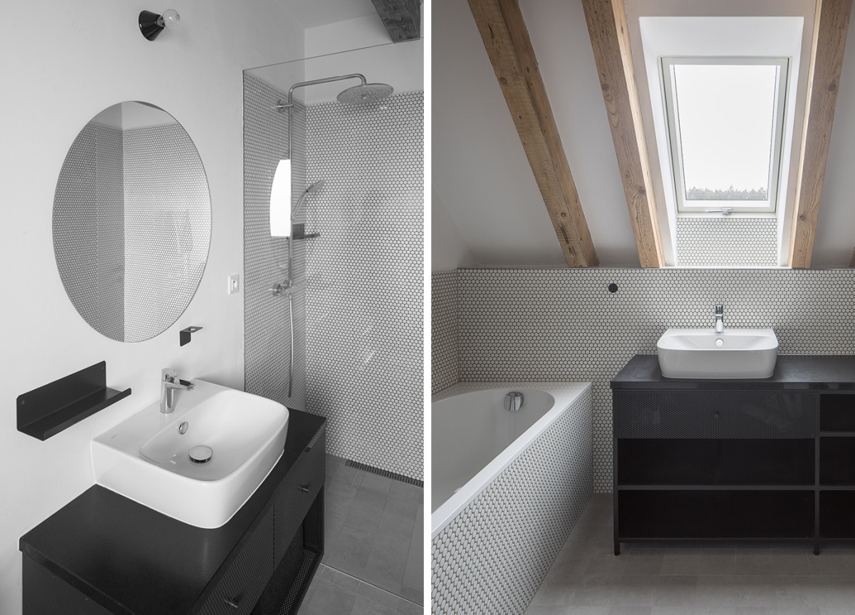 House with a hole Czech republic bath tiles