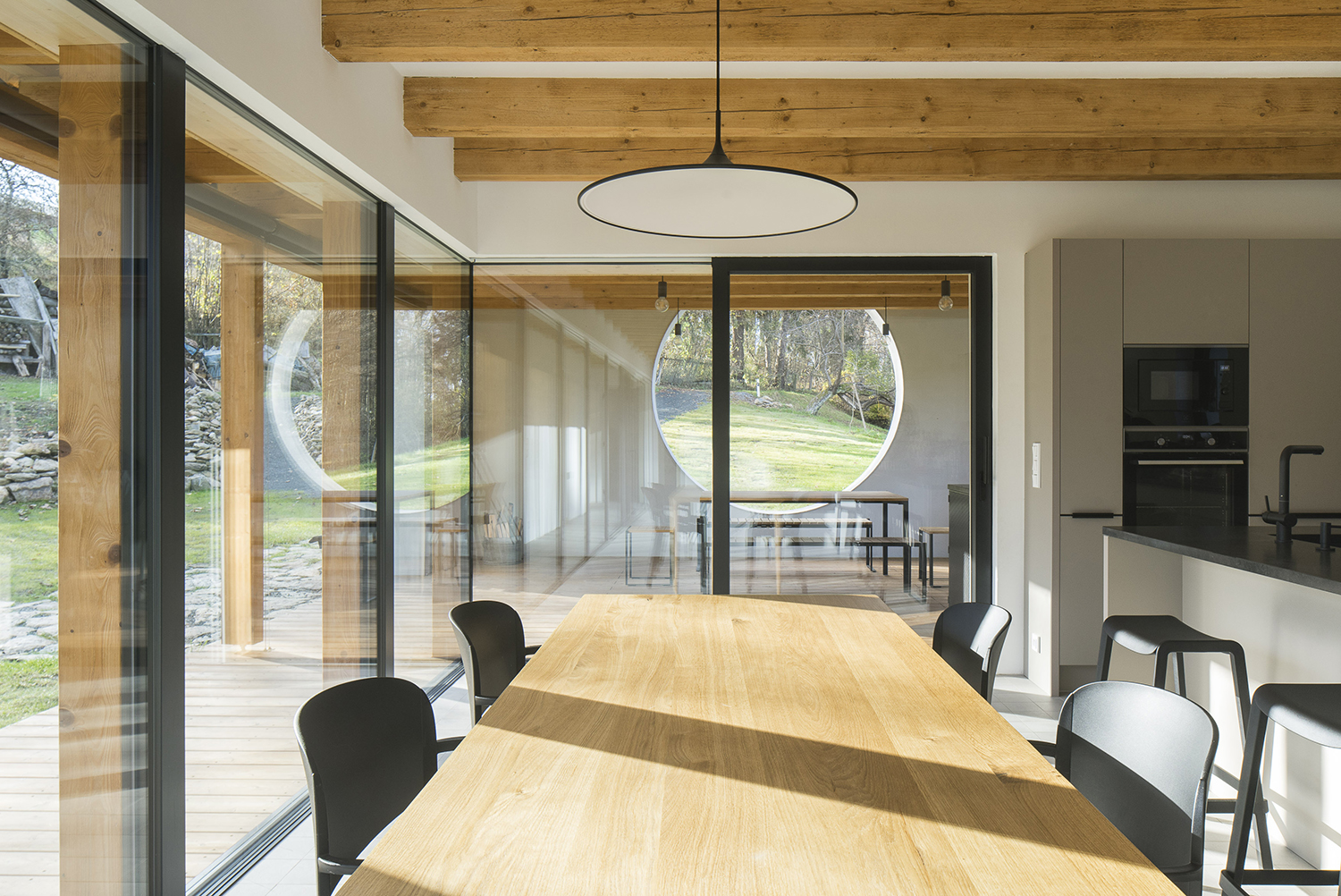 House with a hole Czech republic dining area