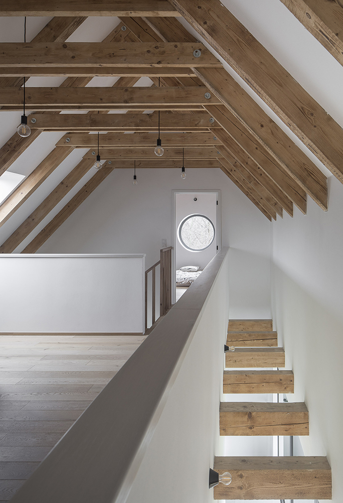 House with a hole Czech republic upstairs