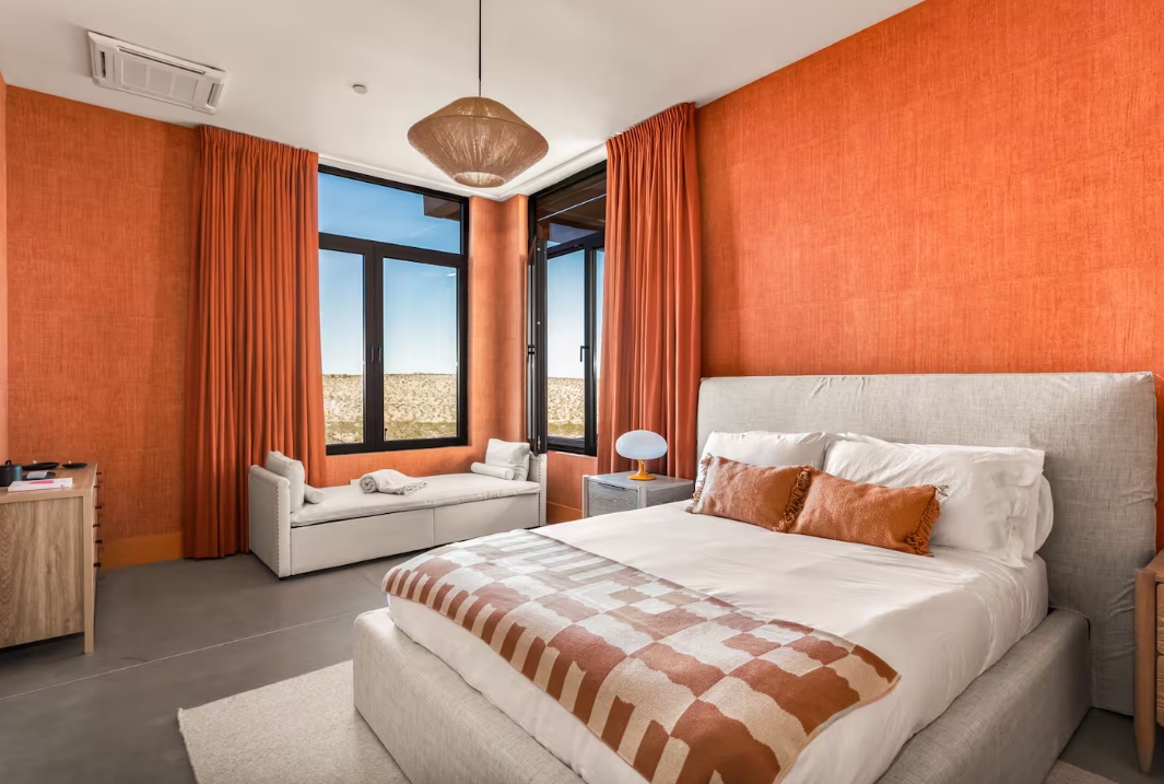 Joshua Tree National Park House Bedroom Orange