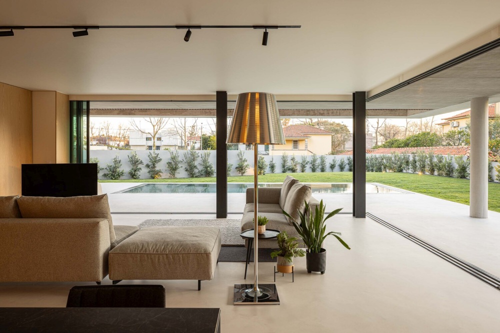 M House Concrete Structure House in Portugal Homedit living area decor