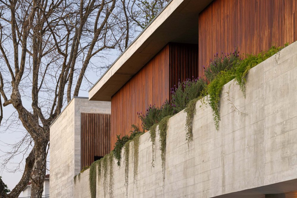 M House Concrete Structure House in Portugal Homedit wood accents