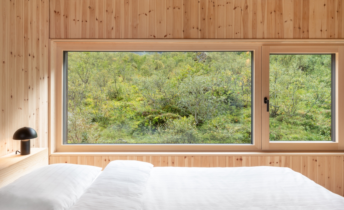 Norway Aurora Cabin Bedroom Window