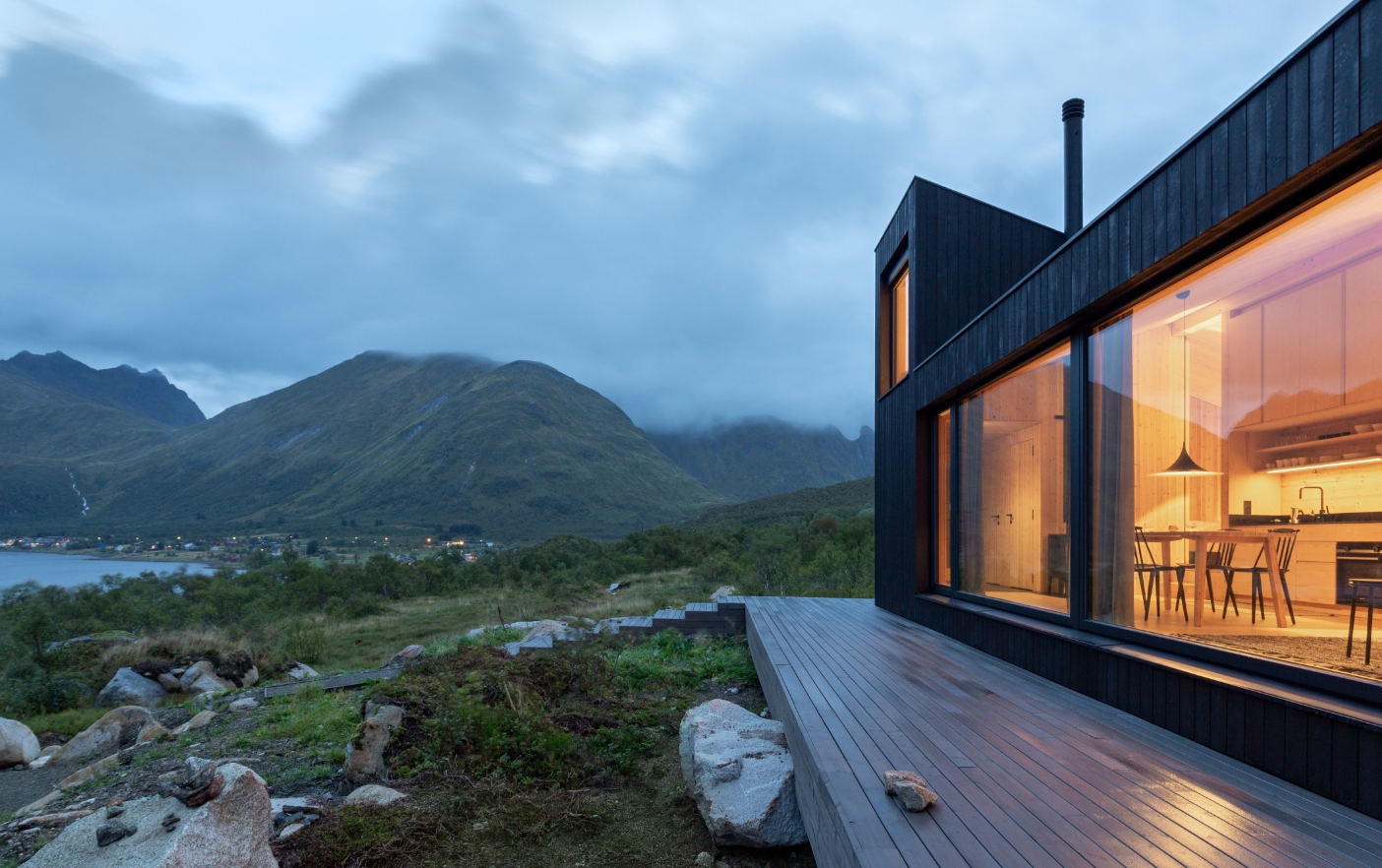 Norway Aurora Cabin Sunset