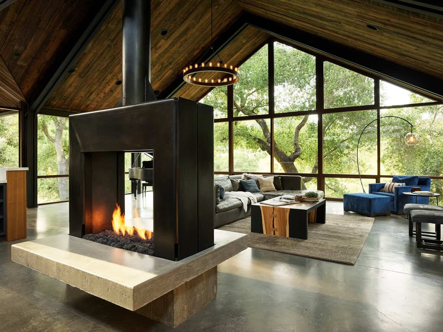 Oak Grove Ranch Interior fireplace