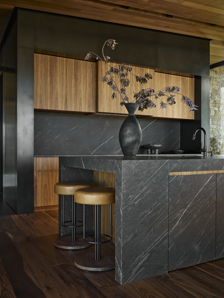 Skyview residence Jackson Wyoming kitchen marble