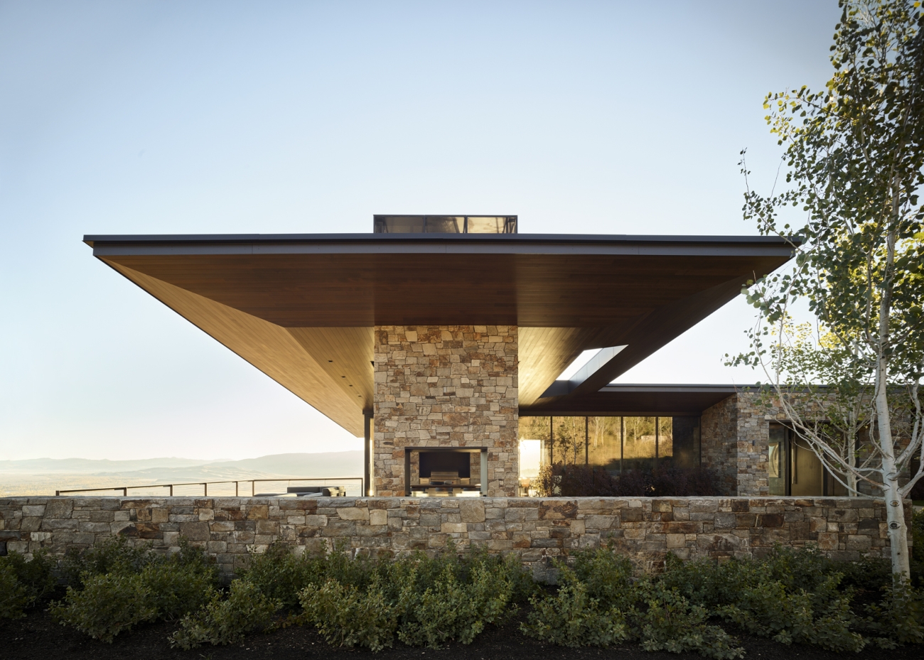 Skyview residence Jackson Wyoming stacked stone