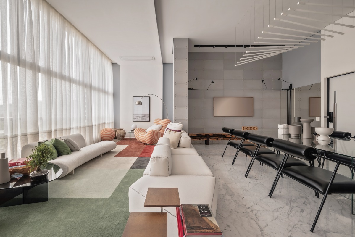 A 350 sqm Duplex Blends Comfort and Clean Design living room sofa decor