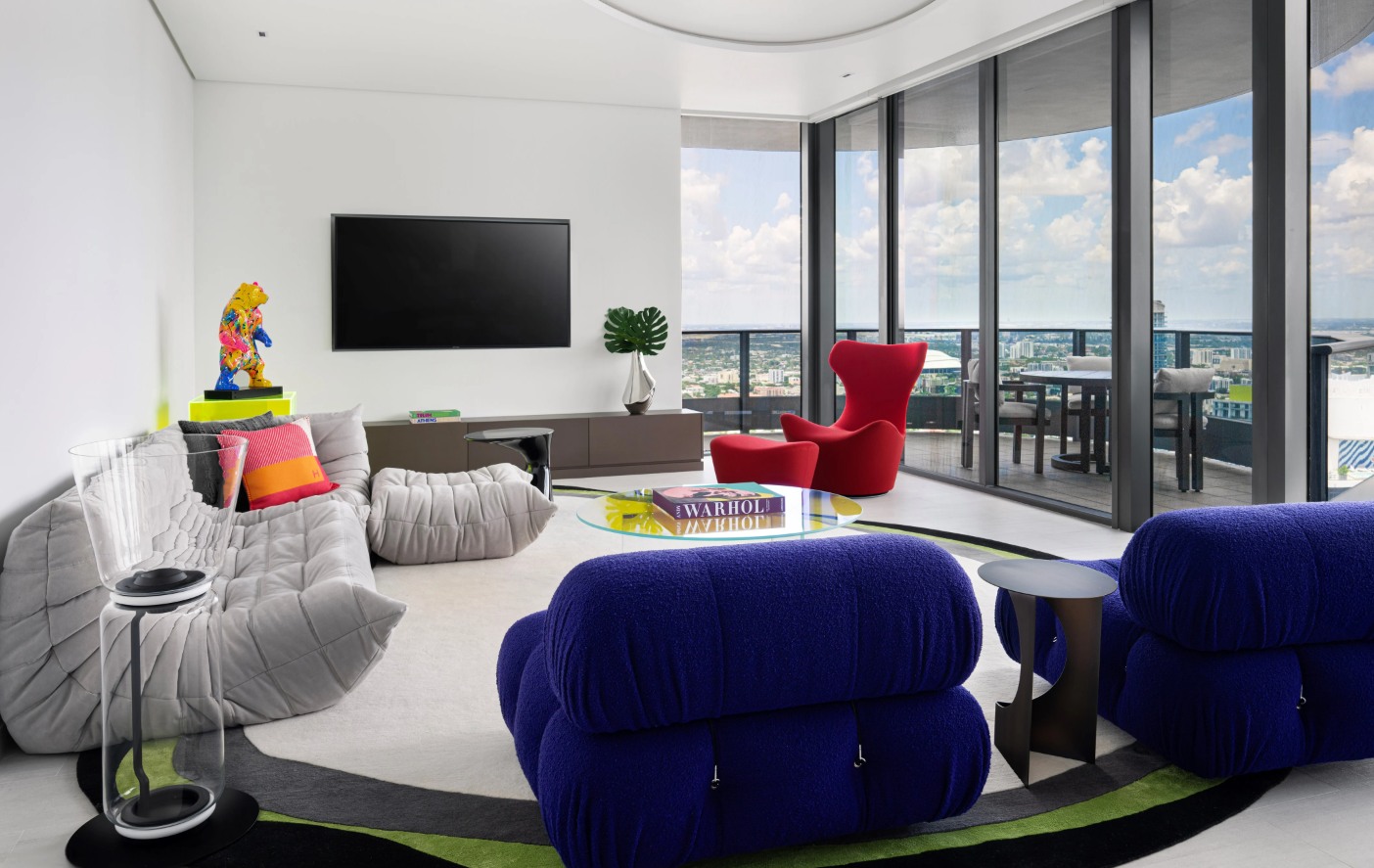 Miami interior design with modern furniture living room