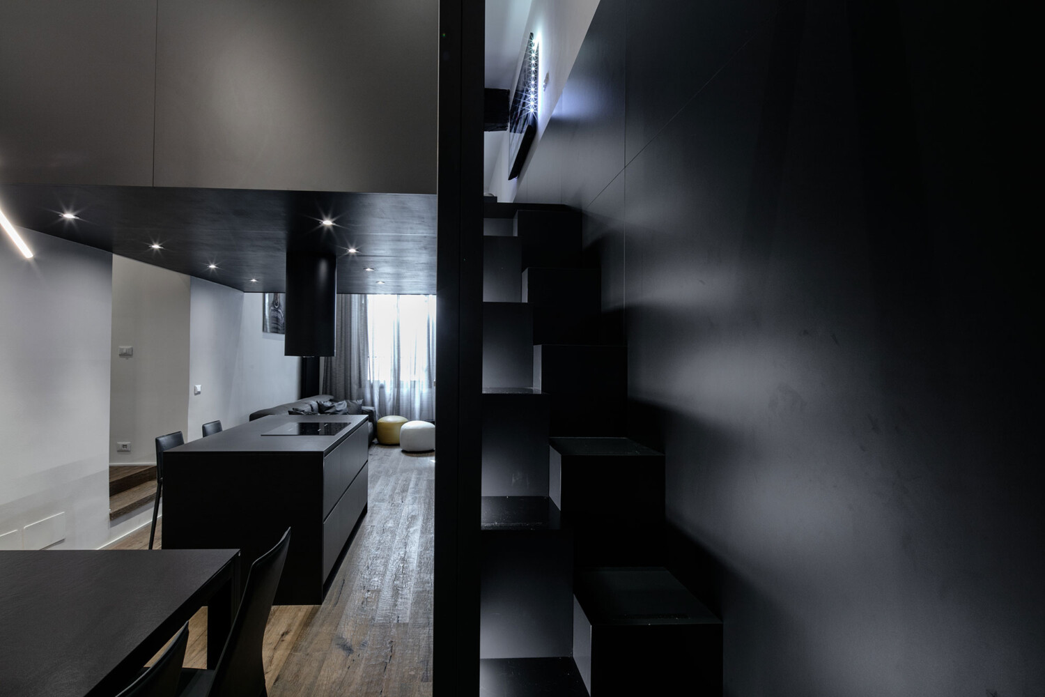 Obicua Black Masculine Loft stairs