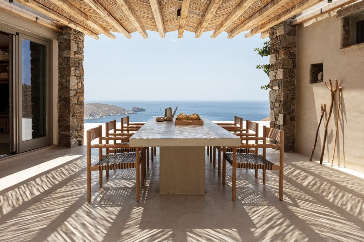 Residence Serifos Greece Sinas Architects view dining