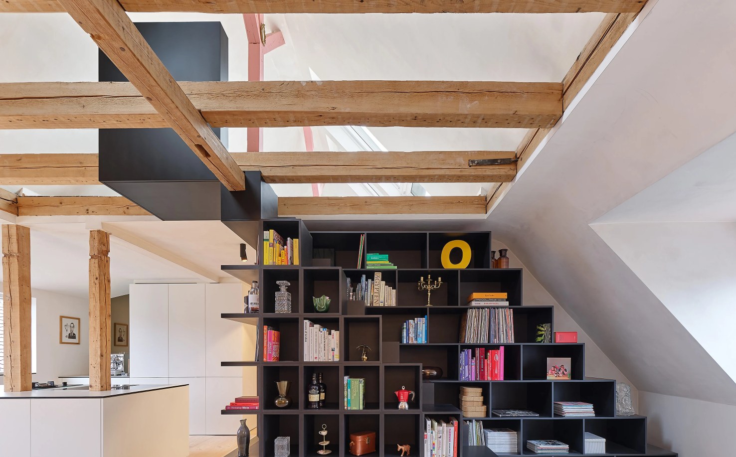 Soma Architecture Apartment Design black storage shelves