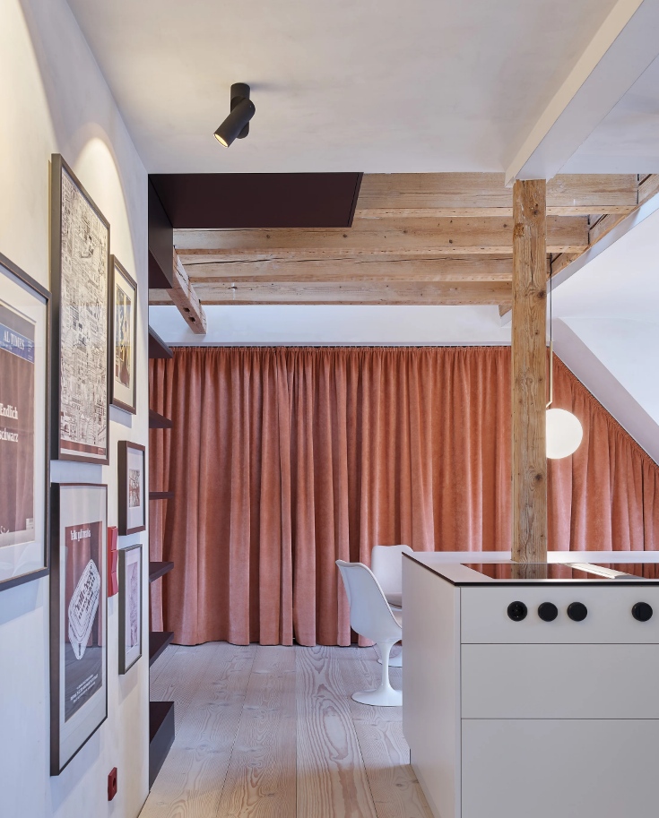 Soma Architecture Apartment Design dining area curtains closed