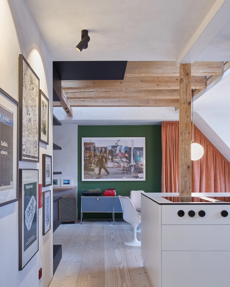 Soma Architecture Apartment Design kitchen and exposed beams
