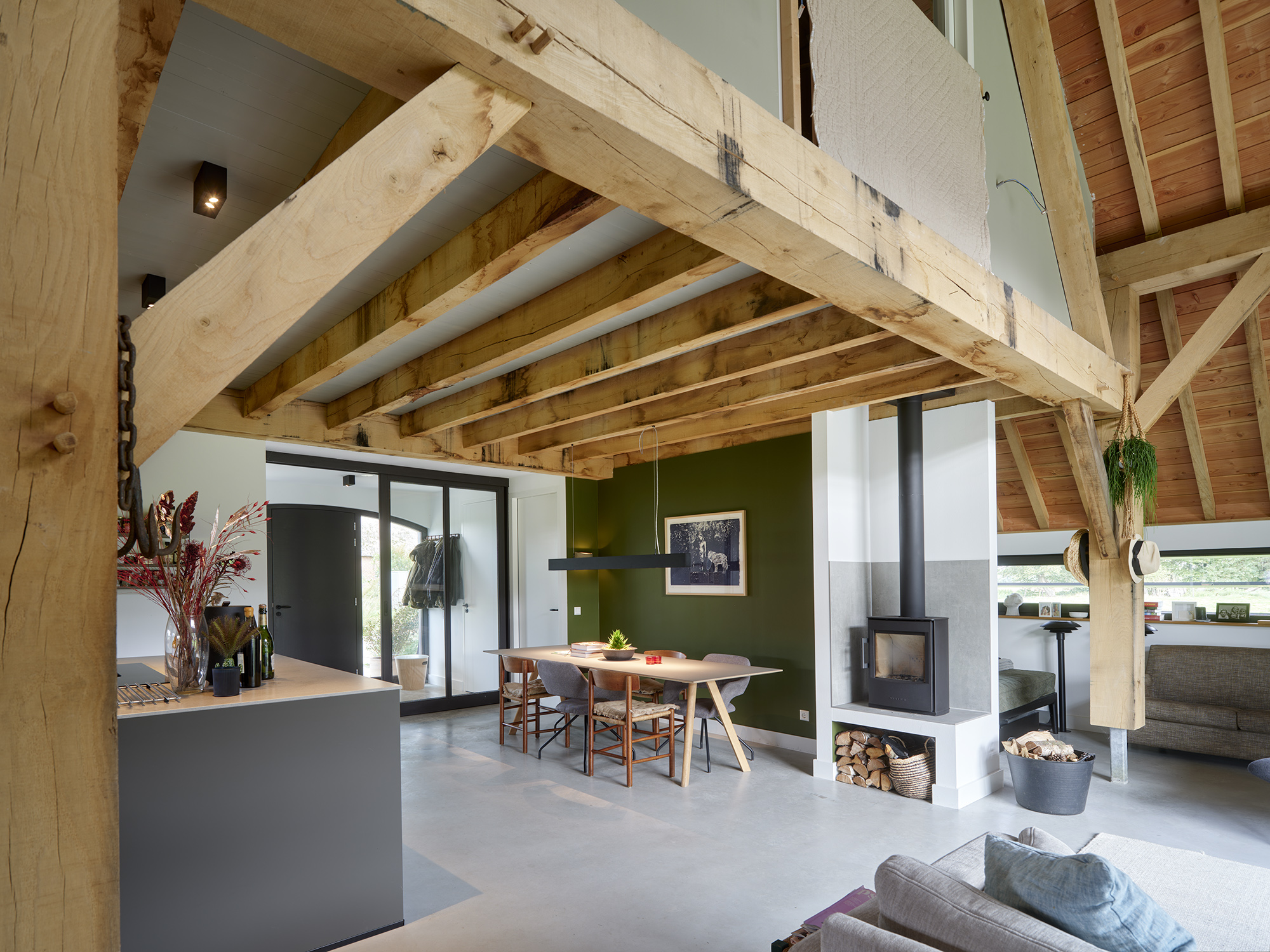 Brick sheepfold restauration by HilberinkBosch Architecten fireplace