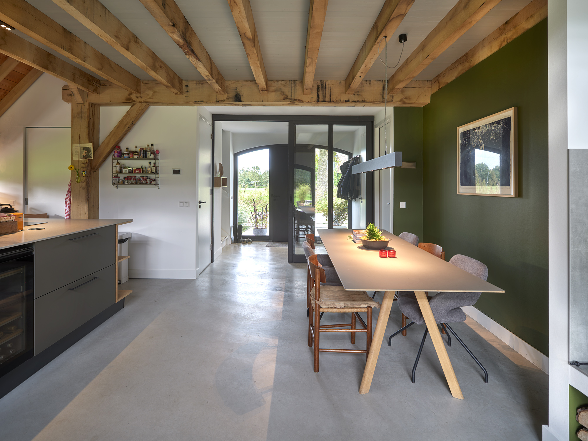 Brick sheepfold restauration by HilberinkBosch Architecten table