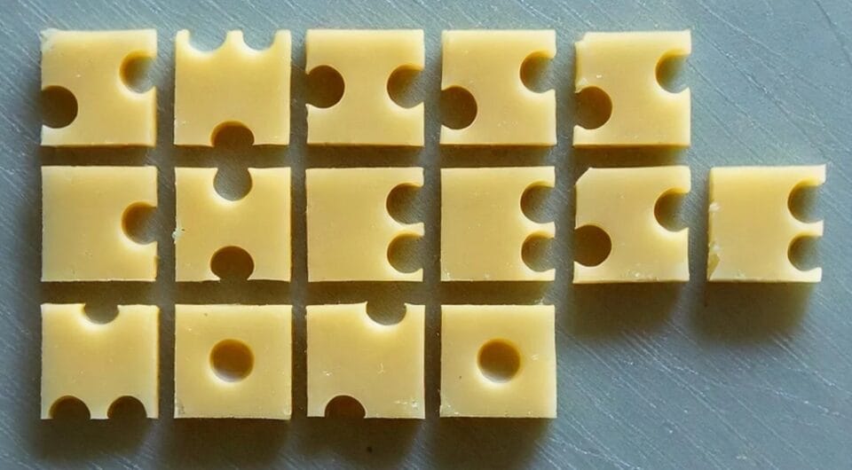cheese shaped letterforms