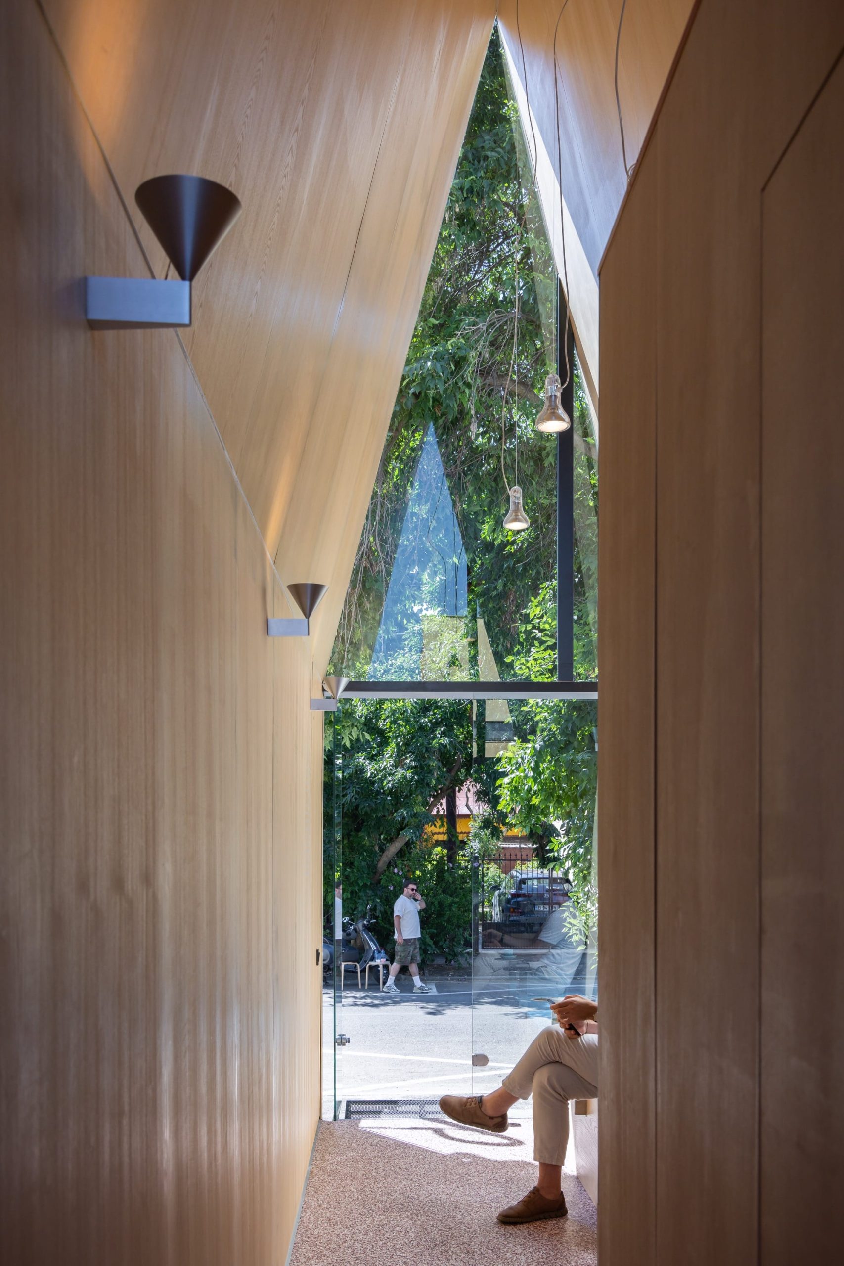 the interior of a small, contemporary cafe