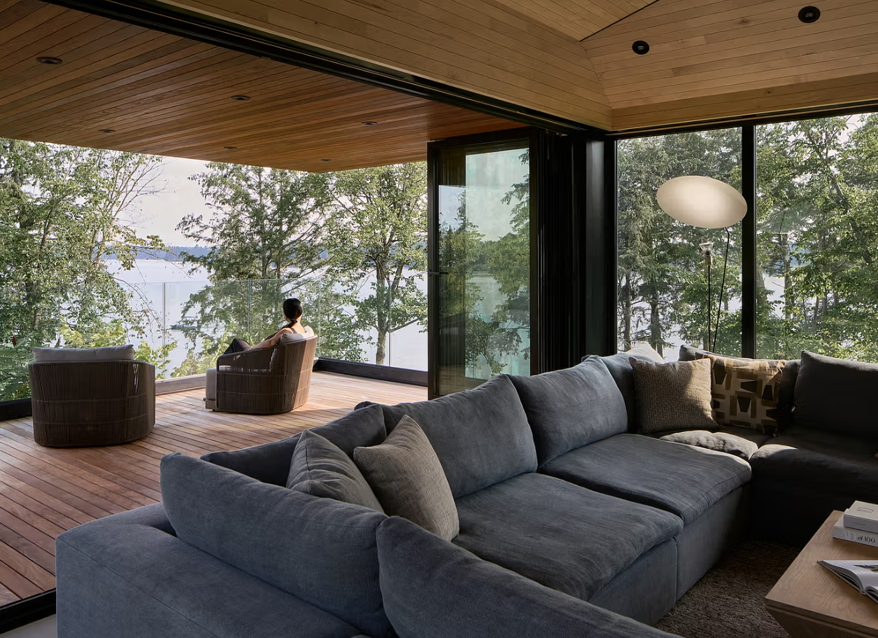 Armstrong Cottage House by Peter Braithwaite Studio Living Area Open Layout to Balcony