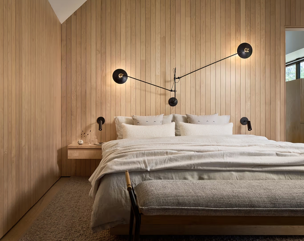 Armstrong Cottage House by Peter Braithwaite Studio bedroom wall light fixture