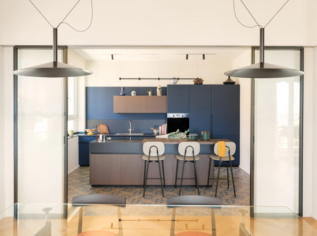 Casa Nervi Davide Ventura Interior Design blue kitchen room