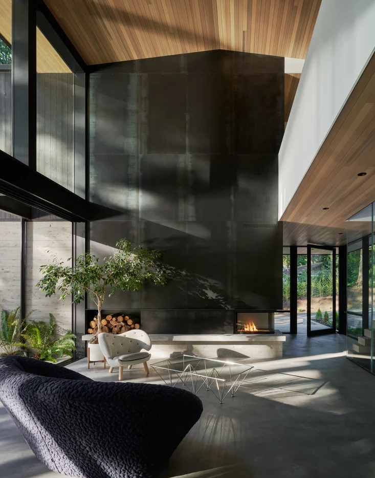 Lakefront House from Stephenson Design Collective fireplac