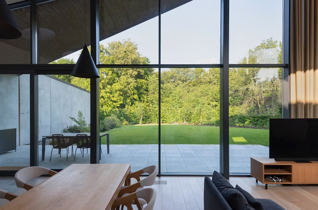 Residential House Kaunas Lithuania large floor to ceiling windows