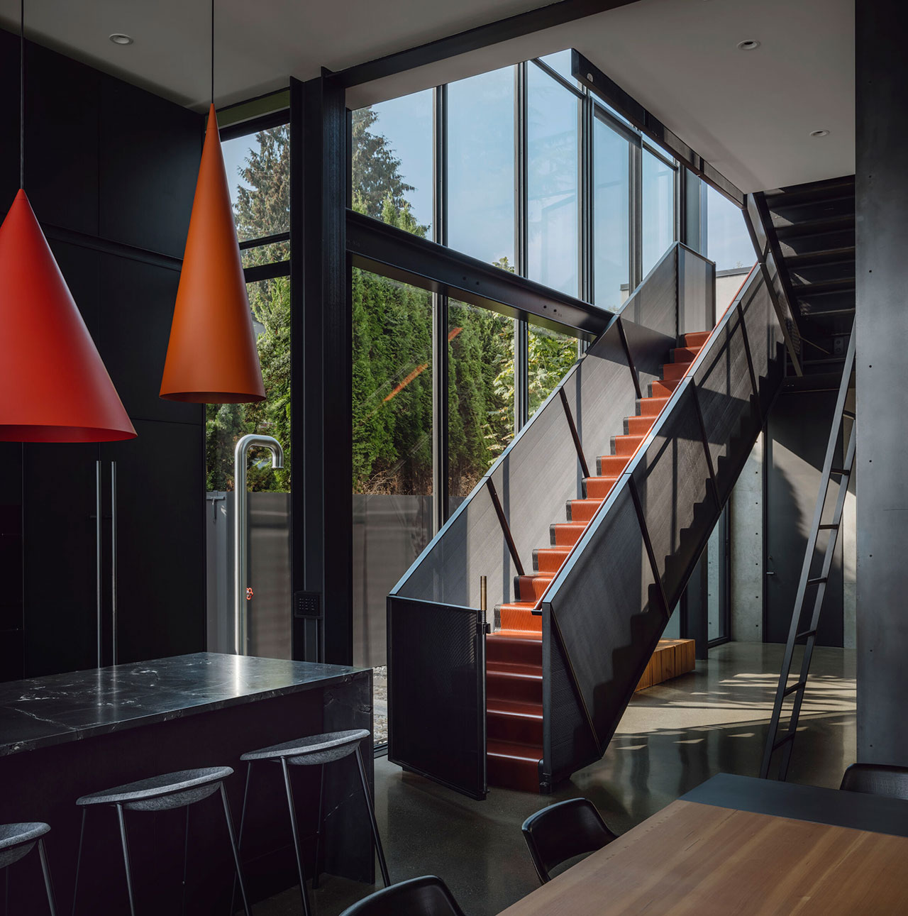 Retreat Design Lake Washington Pattern House by Olson Kundig staircase