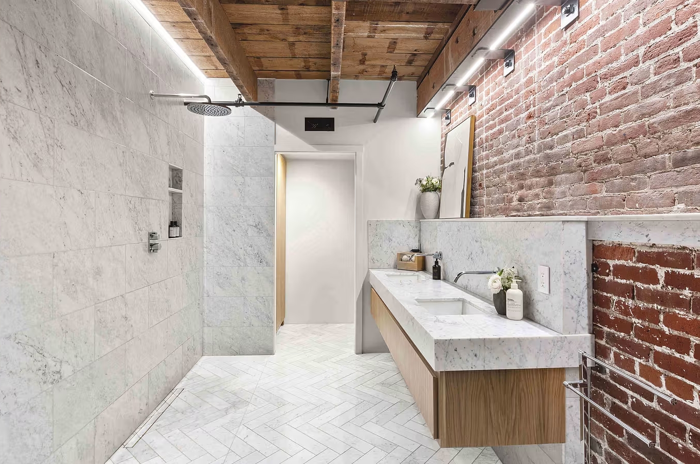 Warehouse loft design in San Francisco California bathroom