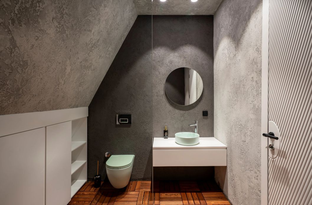 A frame cabin architecture bathroom