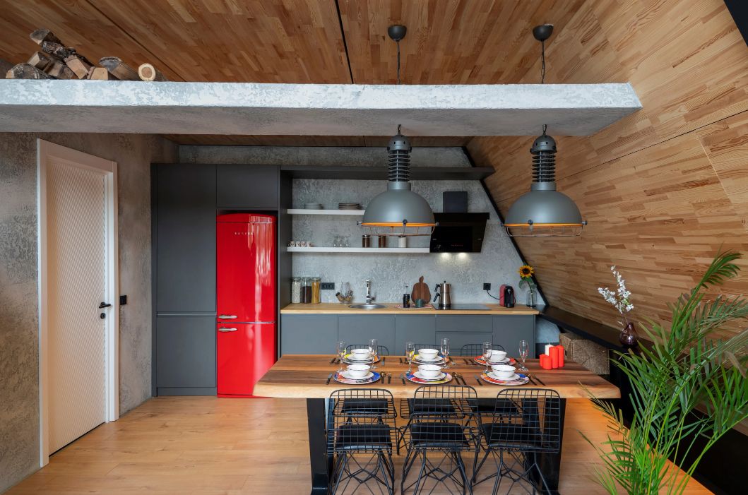 A frame cabin architecture kitchen design