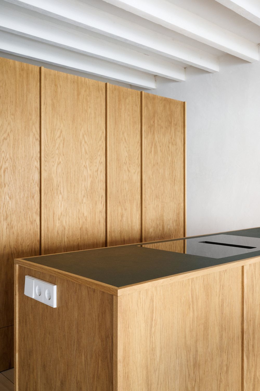 Duplex in rotterdam wood backsplash