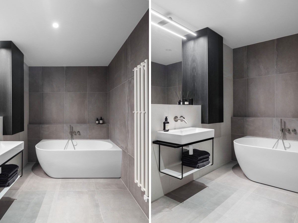 Industrial Calm Above the River Decor by MARINA NOVA SMLXL bathroom